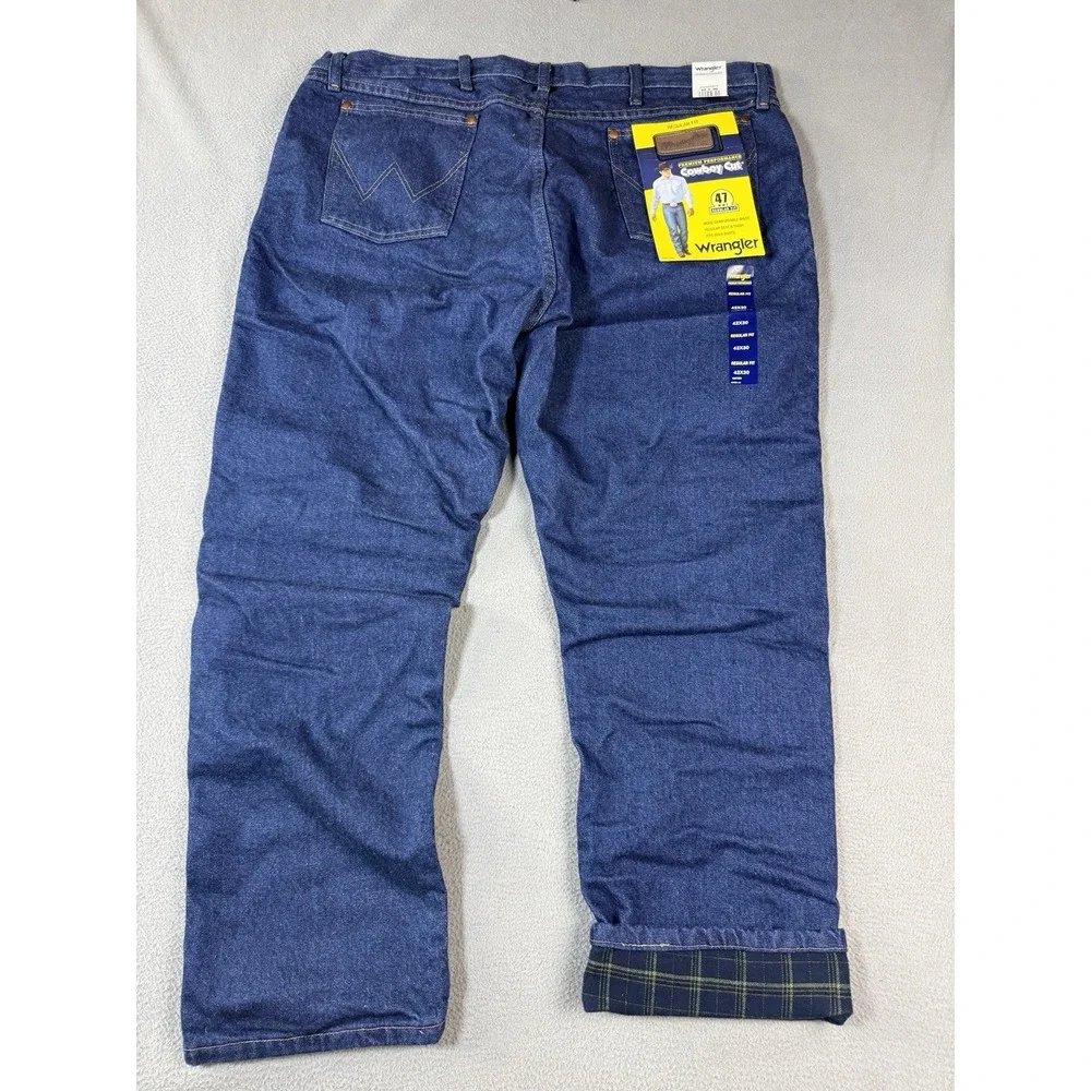 Wrangler 47MWZ Cowboy Cut Regular Fit‎ Flannel Lined Jeans Mens 42x30